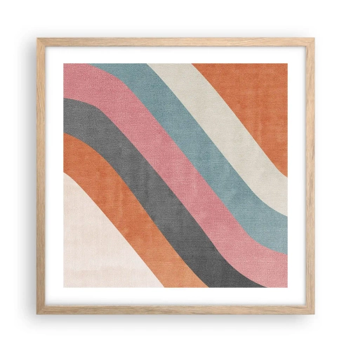 Poszter világos tölgy keretben - Diagonális kompozíció - mozgás - 50x50 cm