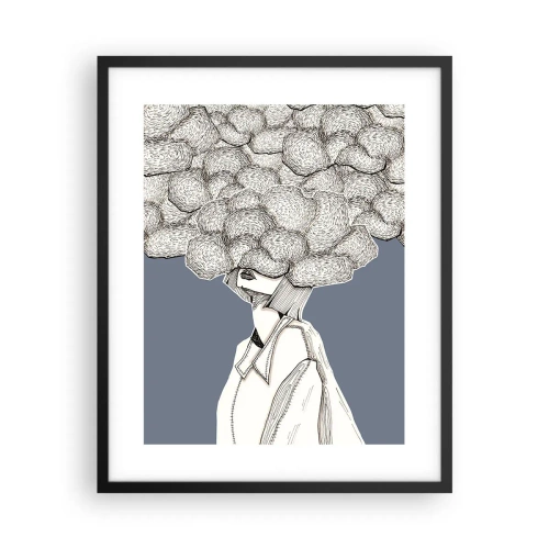 Poszter fehér keretben - Fejjel a fellegekben - 40x50 cm