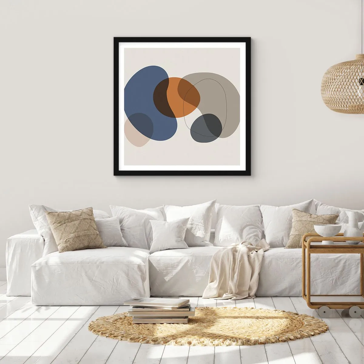 Poszter fehér keretben - Színek cseppjei - 50x50 cm