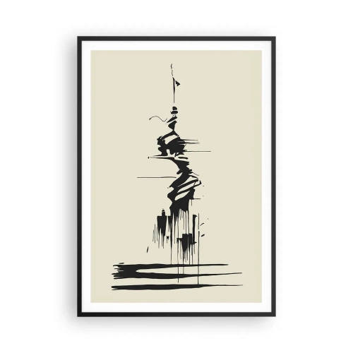Poszter fehér keretben - Sietős absztrakció - 70x100 cm