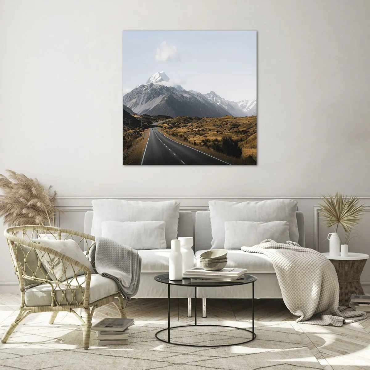 Üveg kép - Út a hegyek szívébe - 60x60 cm