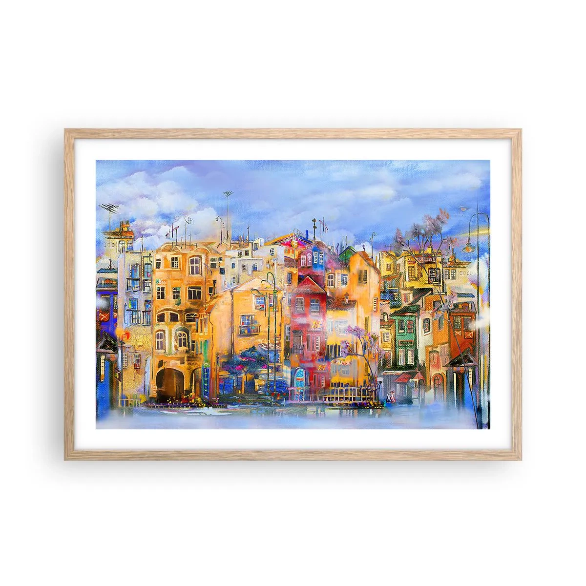 Poszter világos tölgy keretben - Együtt vagyunk - 70x50 cm