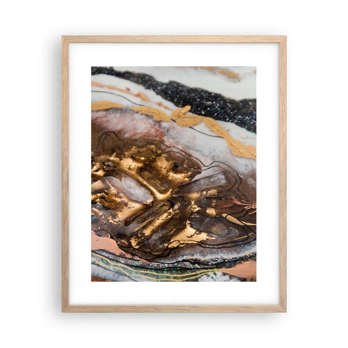 Poszter világos tölgy keretben - A föld eleme - 40x50 cm