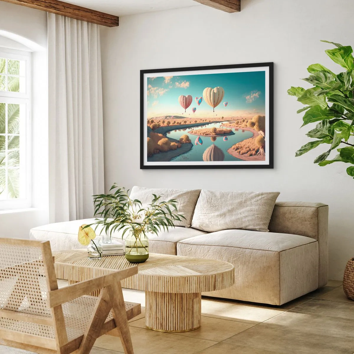 Poszter fehér keretben - A szerelem szárnyalni hagy - 50x40 cm