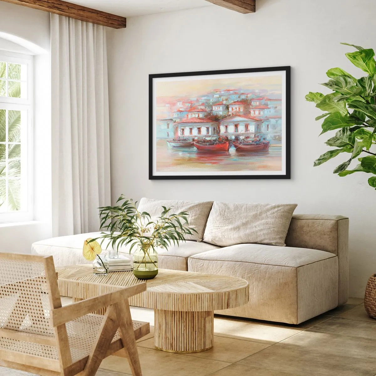 Poszter fehér keretben - Boldog kisváros - 70x50 cm