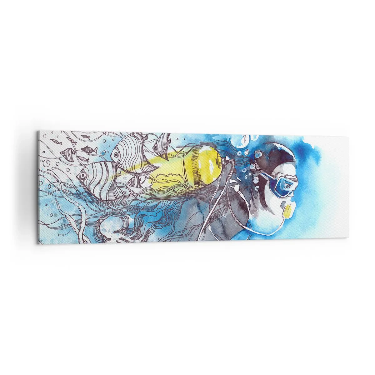 Vászonkép - Nagy kék - 160x50 cm