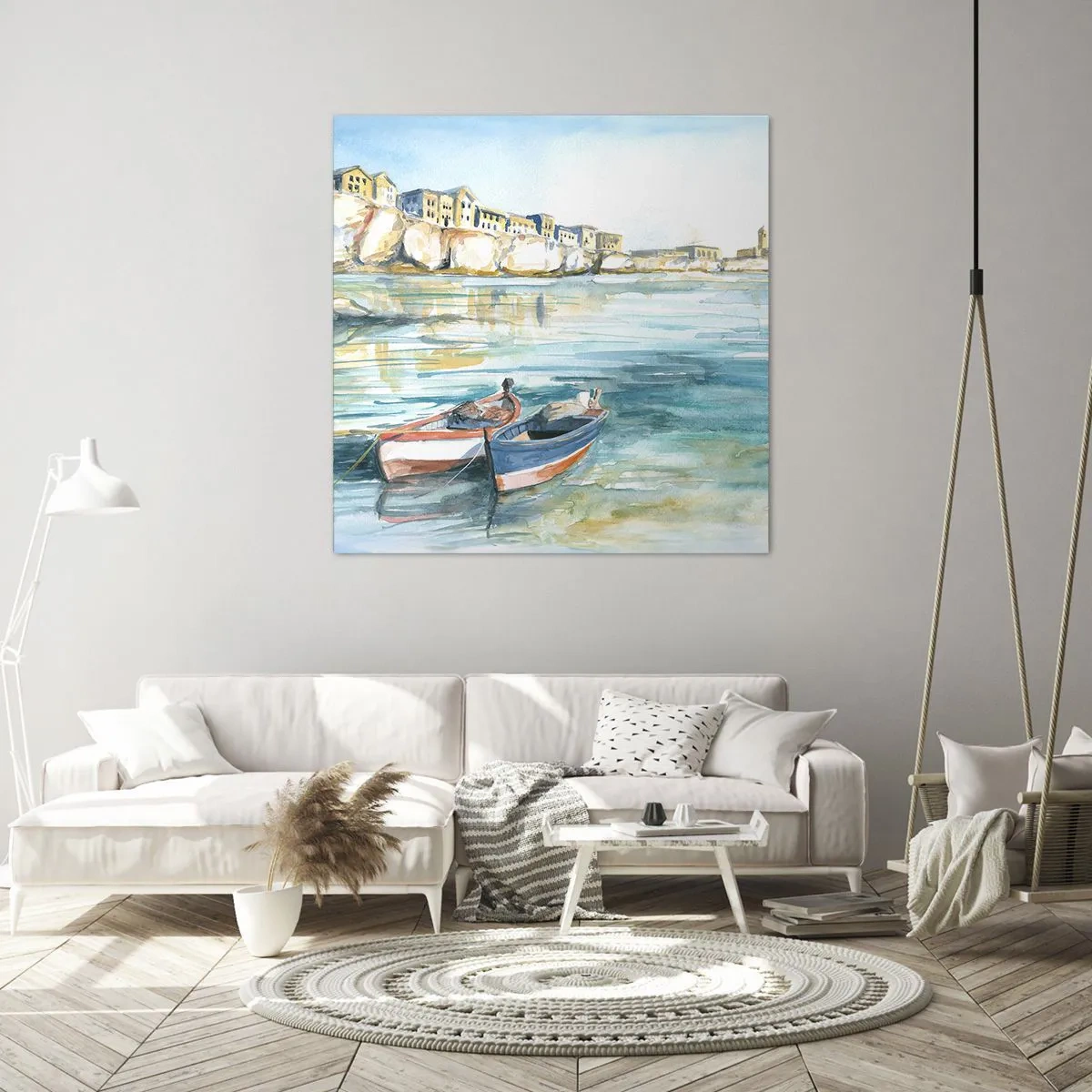 Vászonkép - Tájkép azúrkéken - 60x60 cm