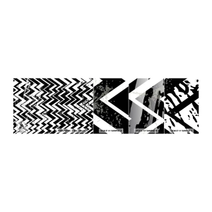 Fotótapéta Minta Standard Eco - Zyg-fehér, zag-fekete - Absztrakció, Darab, Fekete és fehér - 100x30 cm