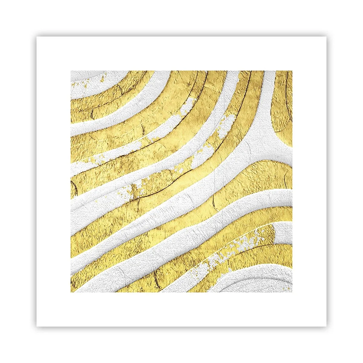 Poszter - Kompozíció fehér és arany színben - 30x30 cm