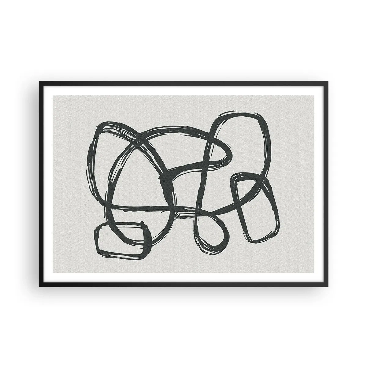 Poszter fehér keretben - Hurkolt absztrakció - 100x70 cm