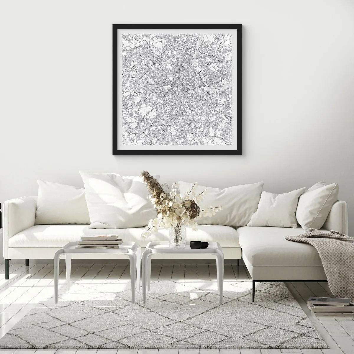 Poszter fehér keretben - A londoni labirintus térképe - 50x50 cm