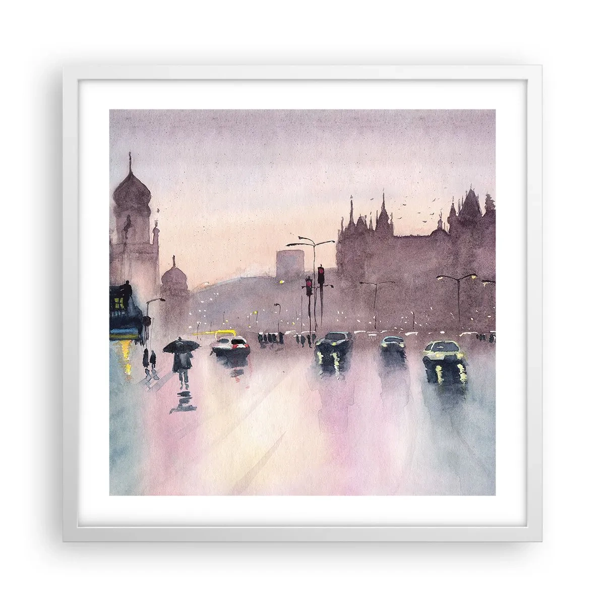 Poszter fekete keretben - Az esős ködben - 50x50 cm