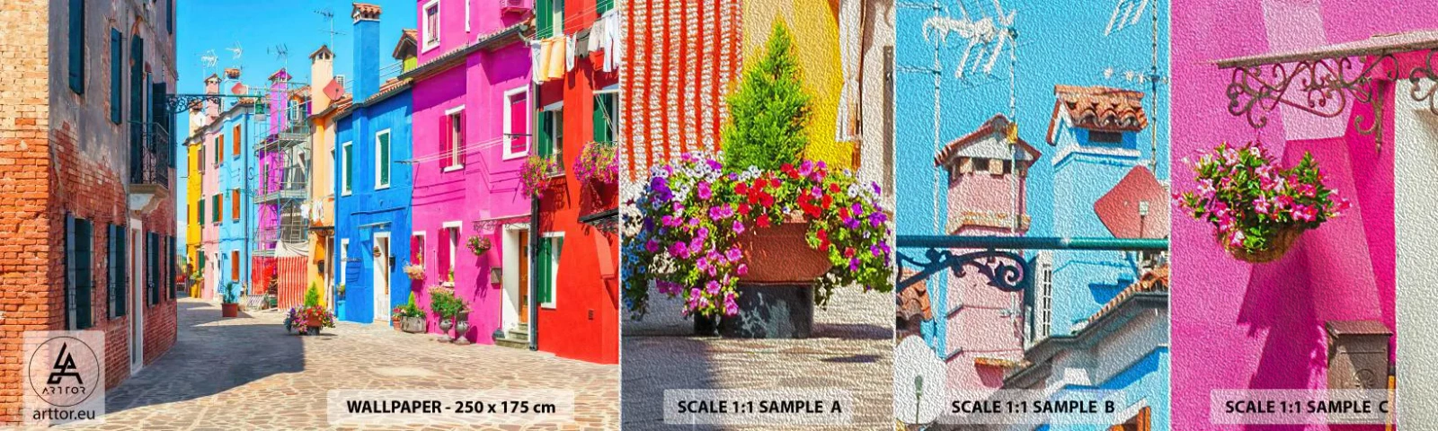 Fotótapéta Minta Premium Sand - Város "A papagájoknál" - Város, Olaszország, Építészet - 100x30 cm