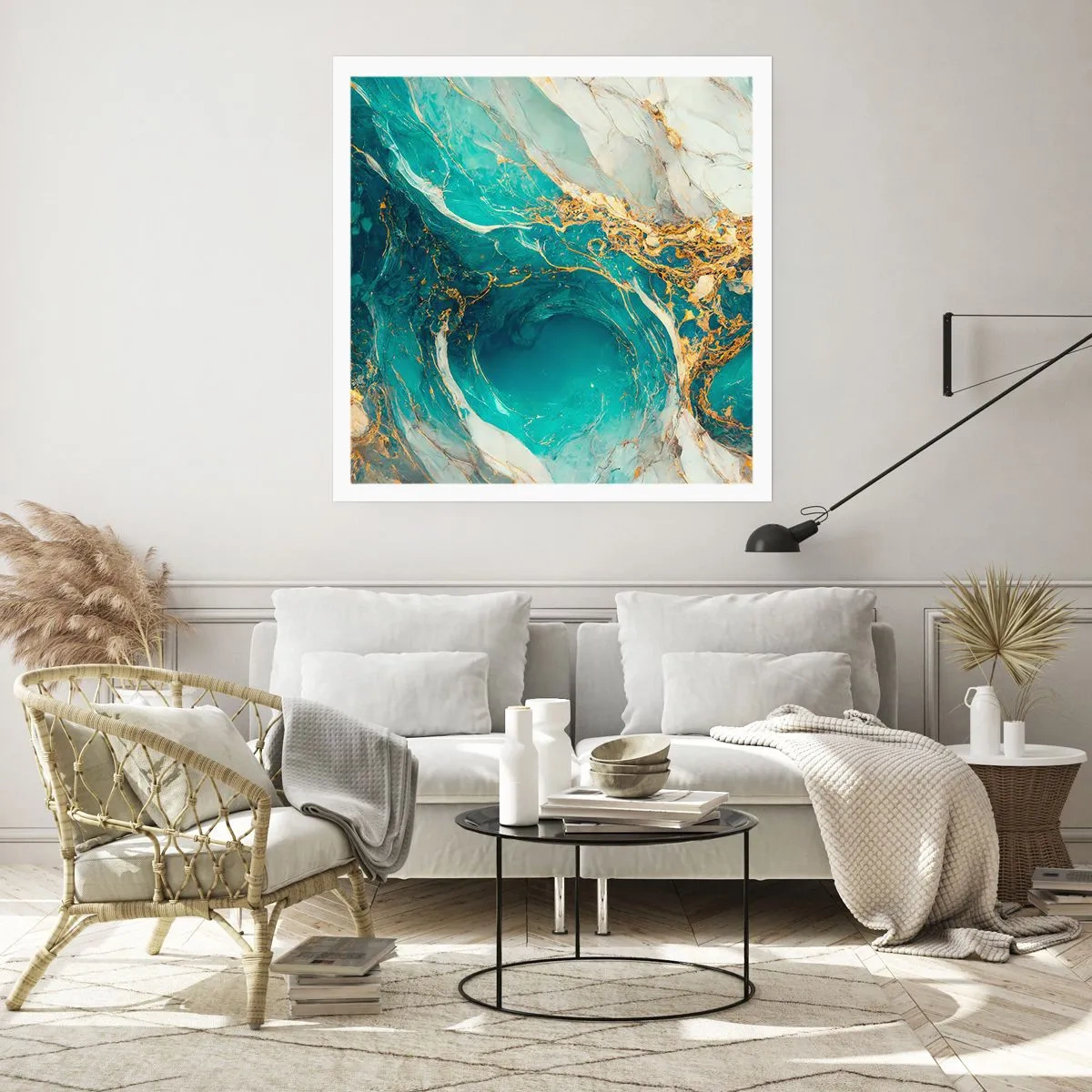 Poszter - Kompozíció aranyvénákkal - 50x50 cm