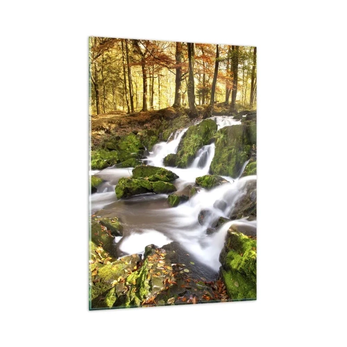 Üveg kép - Gyorsan át az őszi erdőn - 80x120 cm