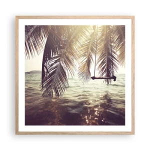 Poszter világos tölgy keretben - Tetszés szerint hintázhat a felhők között - 60x60 cm