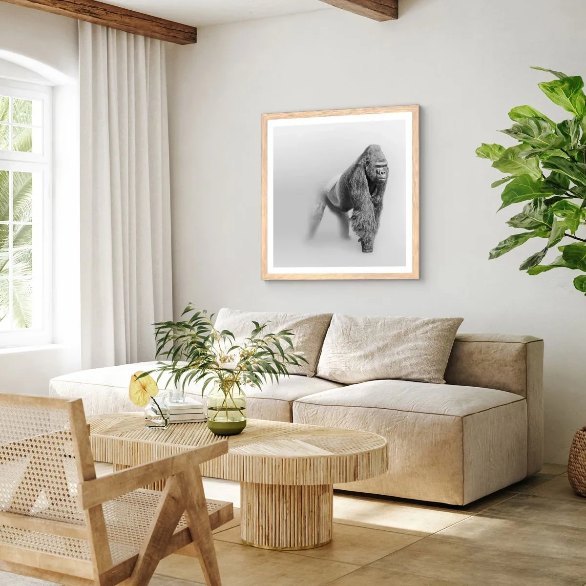 Poszter világos tölgy keretben - Magabiztos az erejében - 30x30 cm