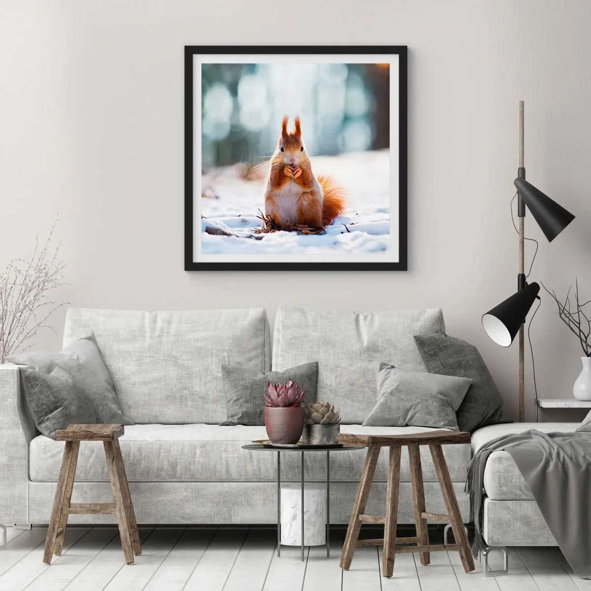 Poszter fehér keretben - Mit nézel? - 60x60 cm