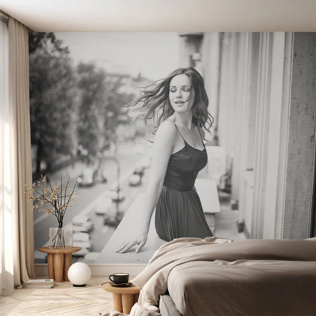 Fotótapéta Premium Canvas - Biztosan párizsi - Nő, Város, Építészet - 400x280 cm