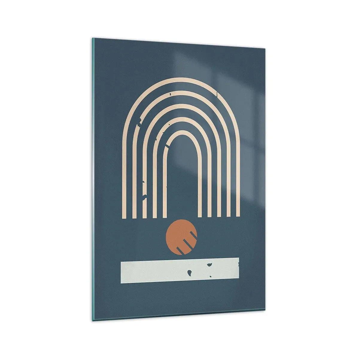 Üveg kép - Geometria sötétkék háttéren - 80x120 cm