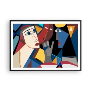 Poszter fehér keretben - Kubisták beszélgetése - 100x70 cm