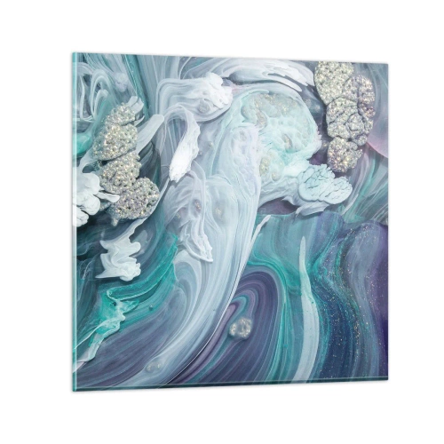 Üveg kép - Kék áramlatok - 50x50 cm