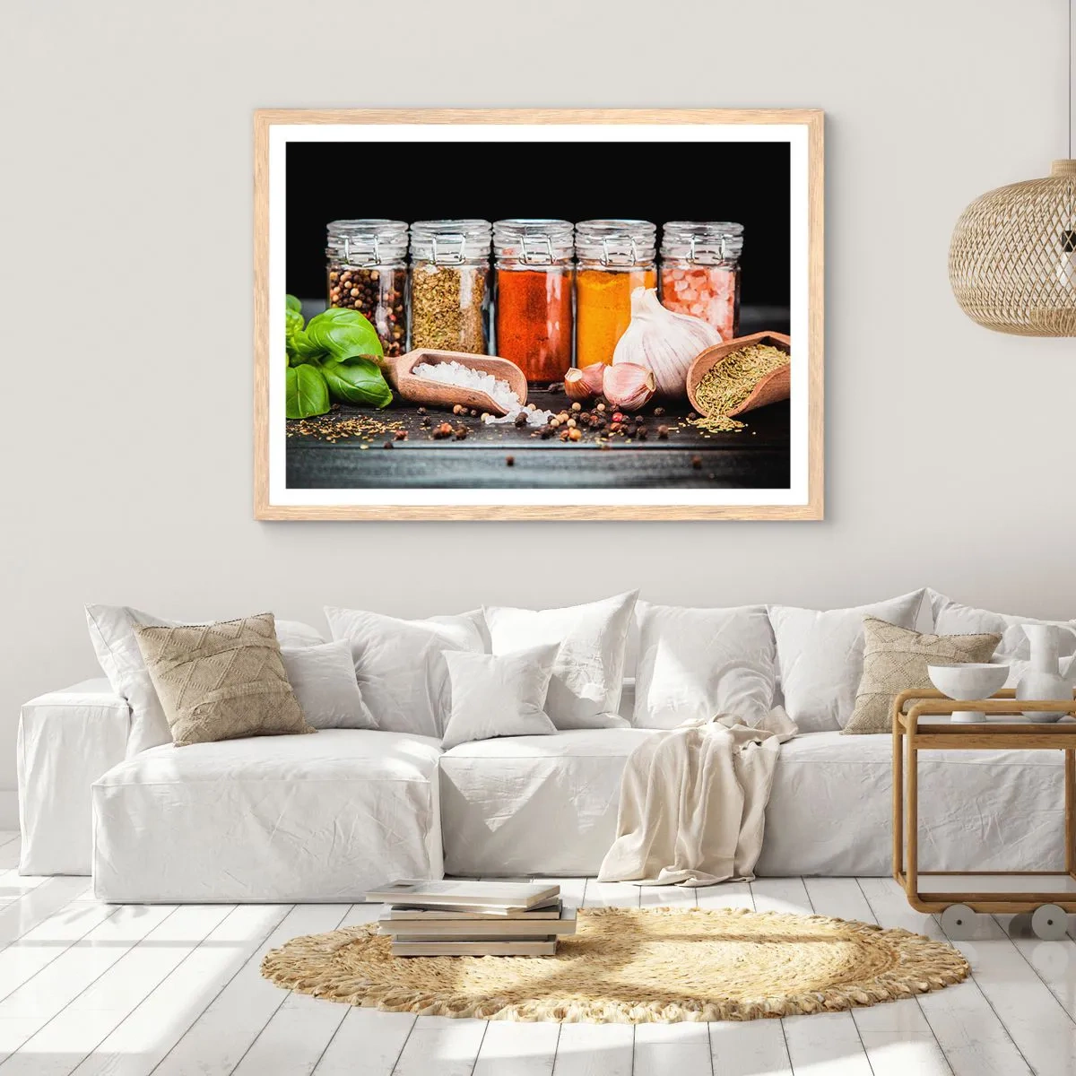 Poszter világos tölgy keretben - Hogy az életnek legyen íze - 100x70 cm