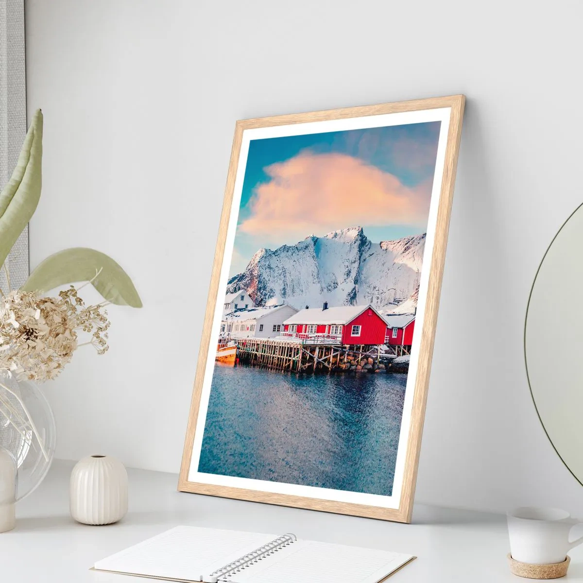 Poszter világos tölgy keretben - Északi zug - 30x40 cm