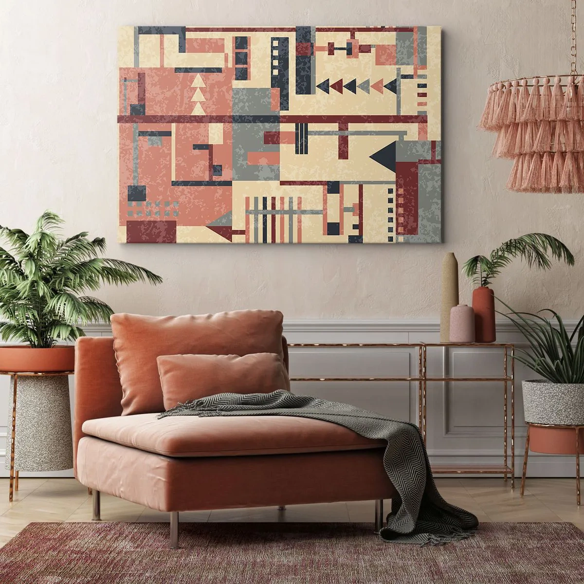 Vászonkép - A függőleges és vízszintes felületek kombinációja - 100x70 cm