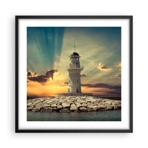 Poszter fehér keretben - Fény - Jóság - Szépség - 50x50 cm