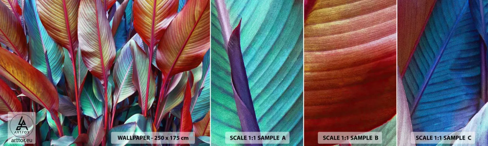 Fotótapéta Minta Standard Eco - Egy színes sűrű - Levelek, Növénytan, Boho - 100x30 cm