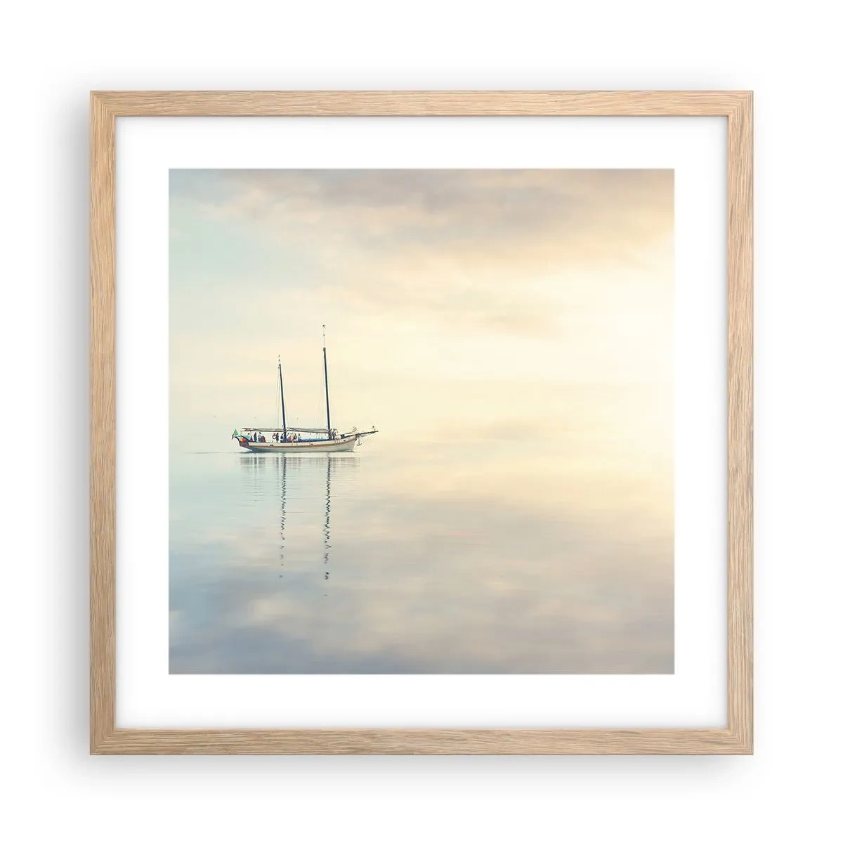 Poszter világos tölgy keretben - A csend tengerében - 40x40 cm
