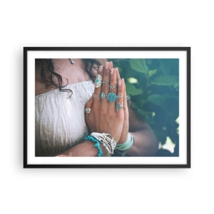 Poszter fehér keretben - Üdvözöljük a lét középpontjában - 70x50 cm