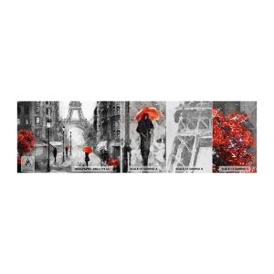 Fotótapéta Minta Premium Canvas - Minden út hozzá vezet - Város, Párizs, Eiffel-torony - 100x30 cm