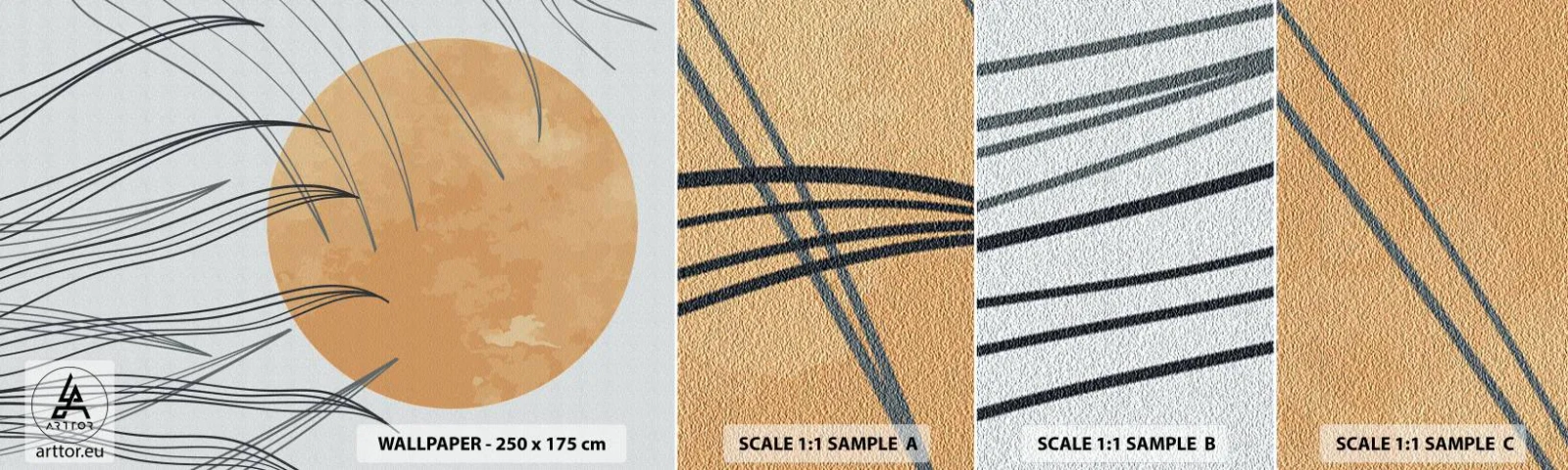 Fotótapéta Minta Öntapadós Deluxe Sticker - Mindig a nap felé - Nap, Minimalizmus, Darab - 100x30 cm