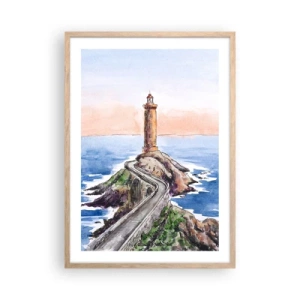 Poszter világos tölgy keretben - Szemben a tengerrel - 50x70 cm