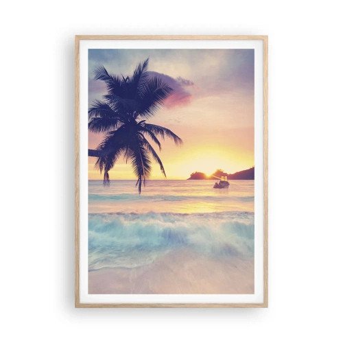 Poszter világos tölgy keretben - Egy este az öbölben - 70x100 cm