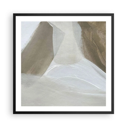 Poszter fehér keretben - Fehér hullámai - 60x60 cm