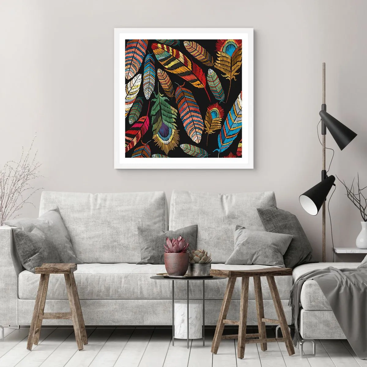 Poszter fekete keretben - A madárkarnevál - 50x50 cm