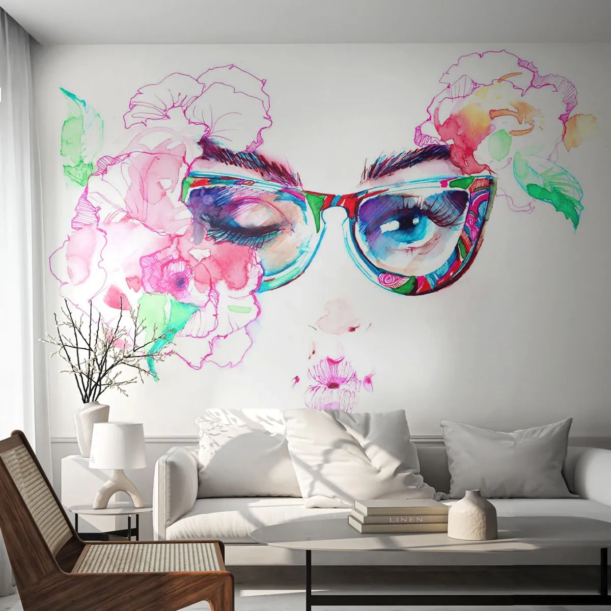 Fotótapéta Premium Canvas - Csábító ígéret - Absztrakció, Női Szemek, Szemüveg - 100x70 cm