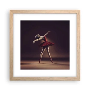 Poszter világos tölgy keretben - Egy prima balerina - 30x30 cm