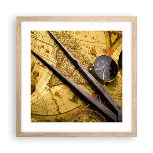 Poszter világos tölgy keretben - Hol vannak ezek a kincsek? - 40x40 cm