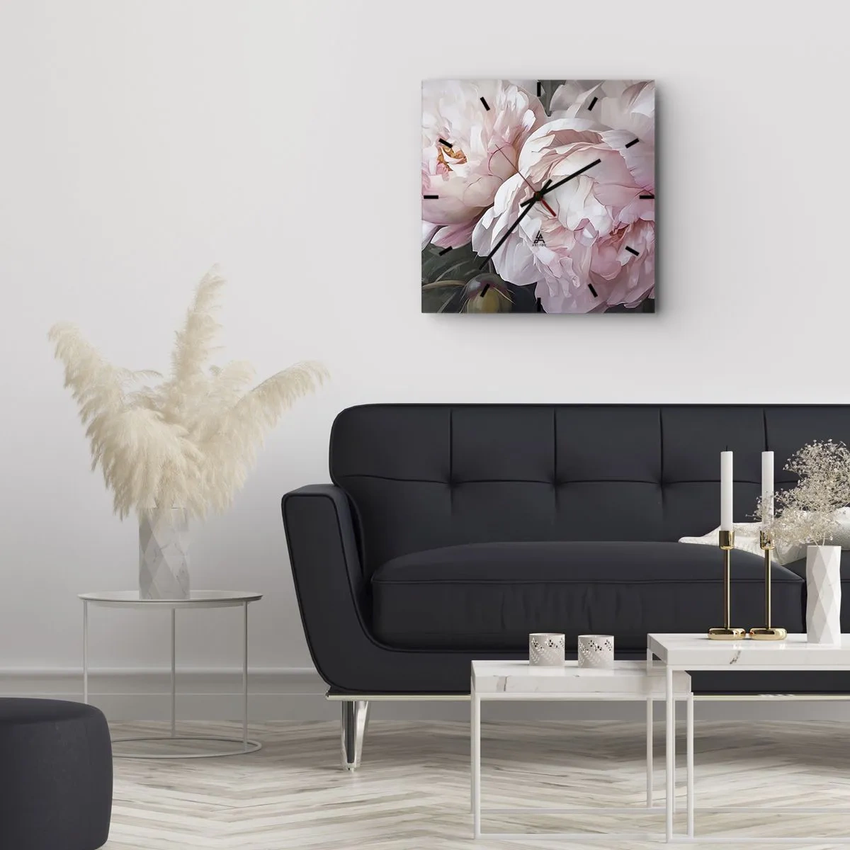 Falióra, Óra - Virágba borulva - 40x40 cm