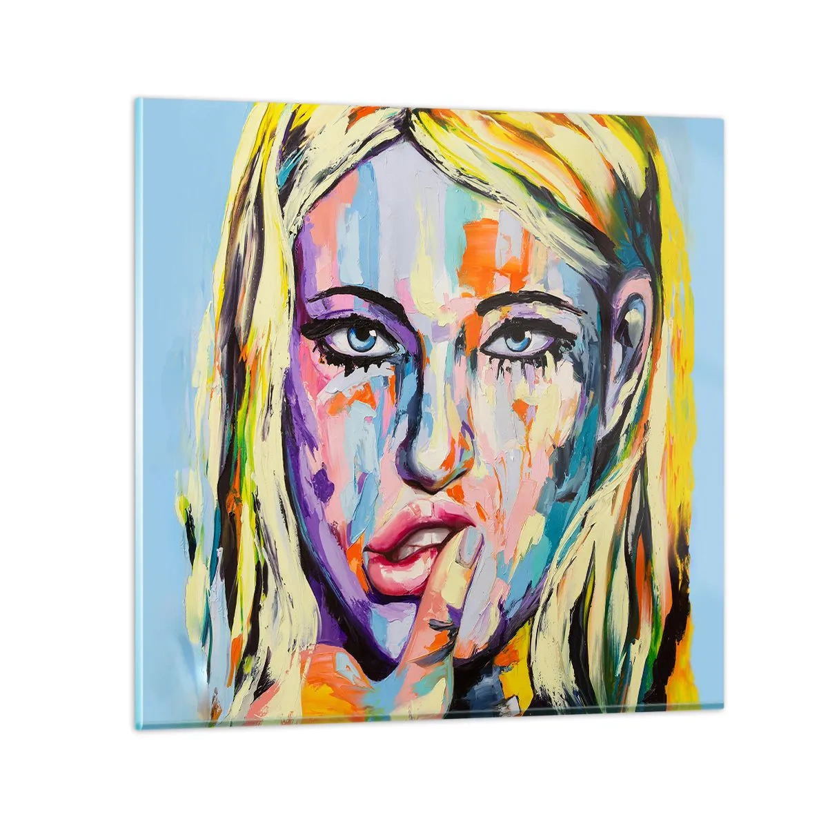 Üveg kép - Nézz egyenesen a szemébe - 50x50 cm