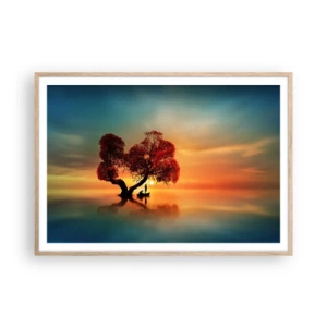 Poszter világos tölgy keretben - A világtalanság csendje és az eltávoldotak - 100x70 cm