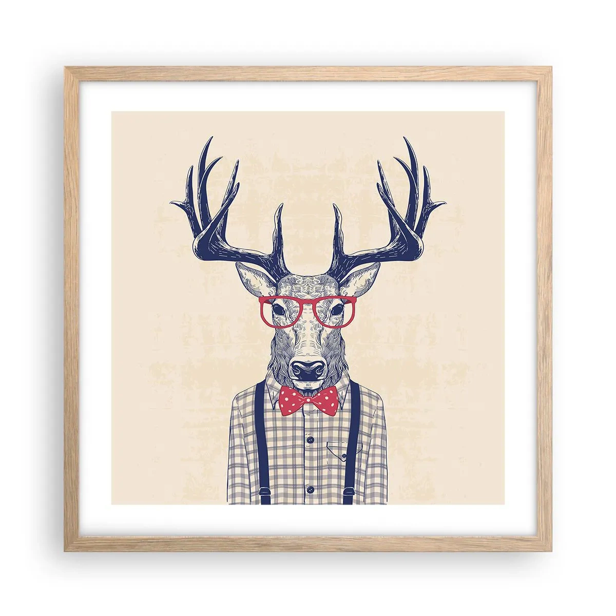 Poszter világos tölgy keretben - Mókás extravagancia - 50x50 cm