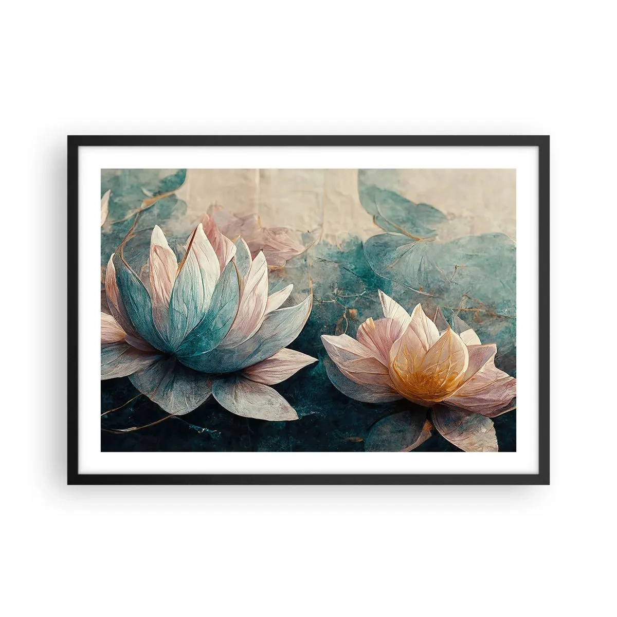 Poszter fehér keretben - Tavi csillagok - 70x50 cm