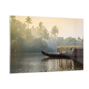 Üveg kép - Ház a folyón - 120x80 cm