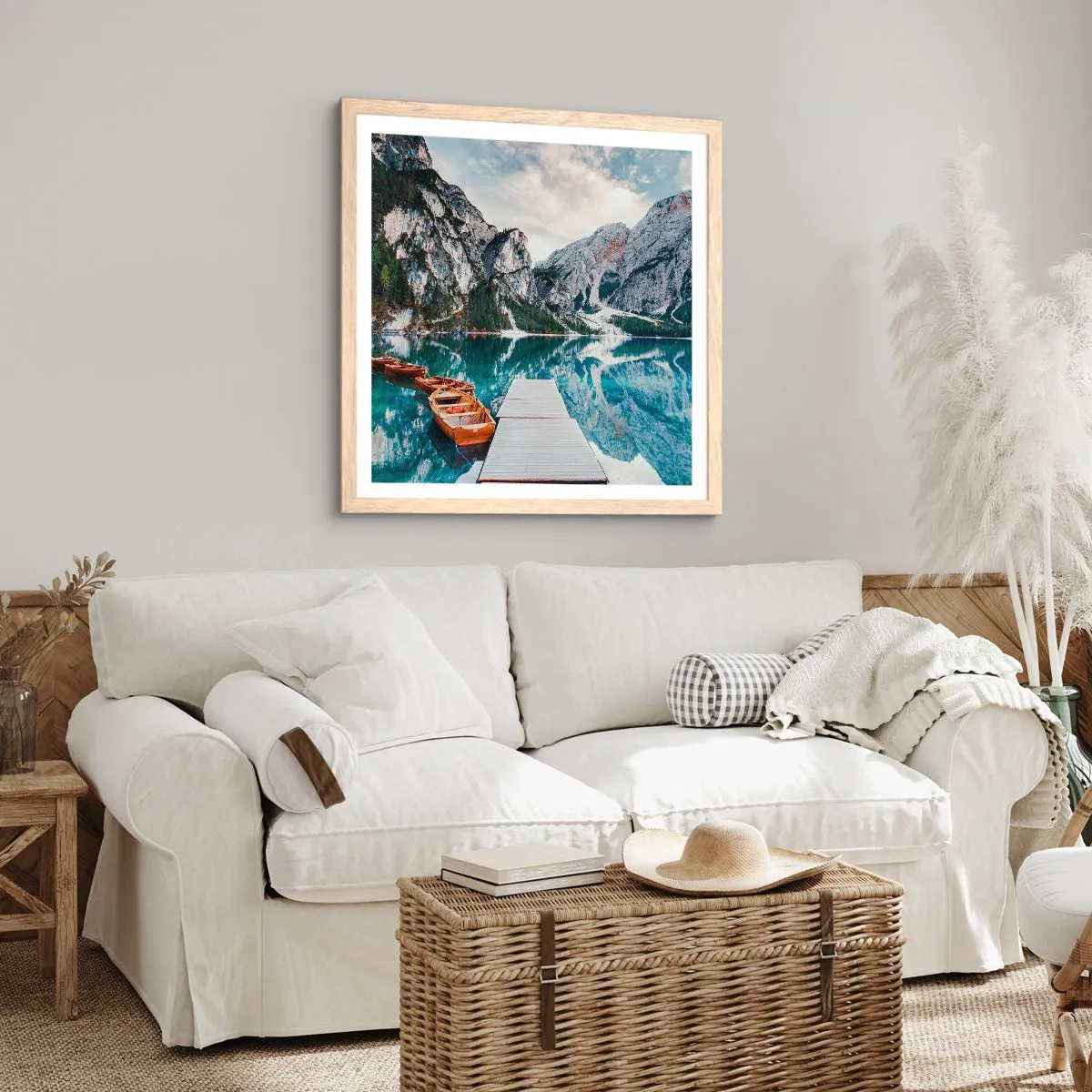 Poszter világos tölgy keretben - Megmutatjuk a szépséget - 30x30 cm