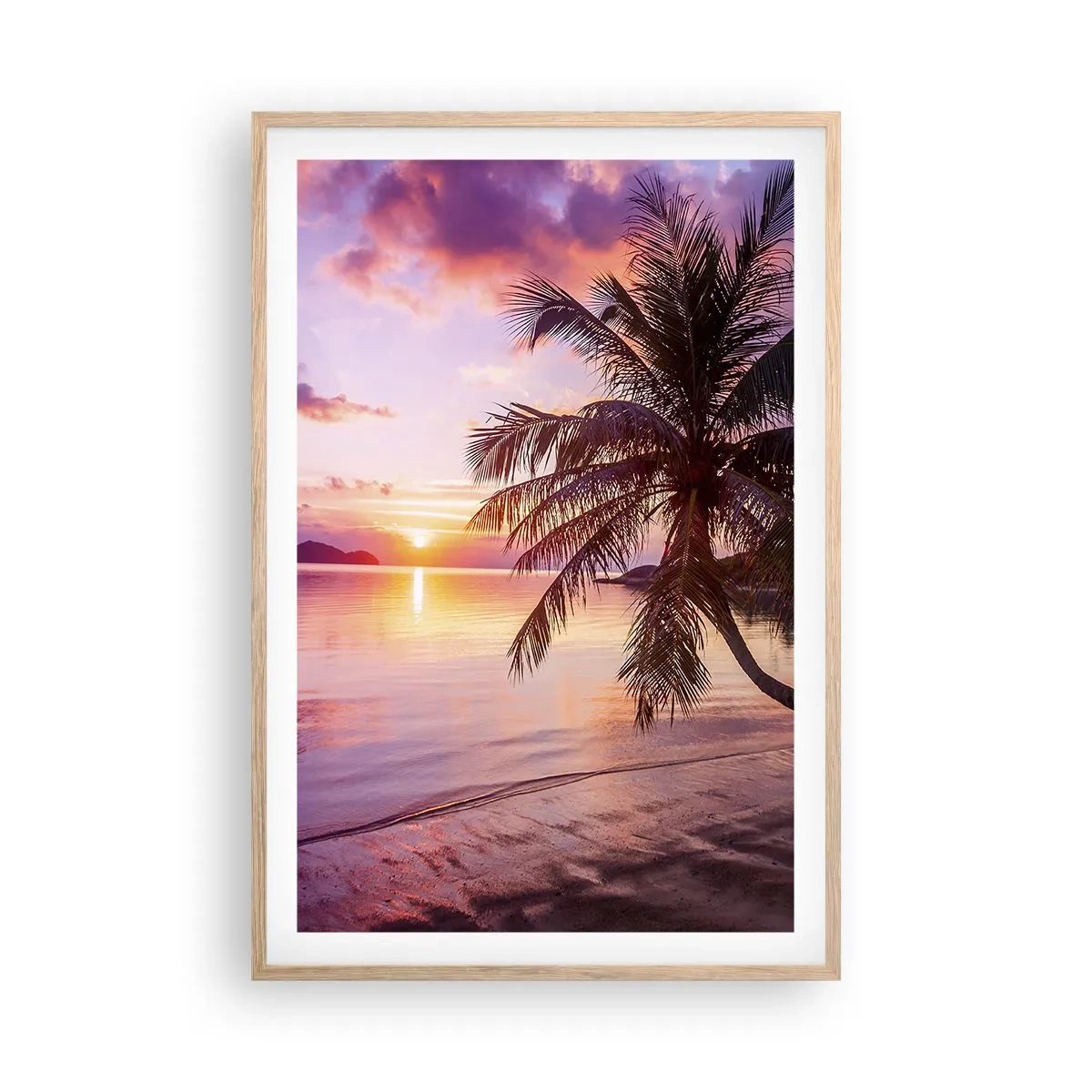 Poszter világos tölgy keretben - Boldogság egészen a horizontig - 61x91 cm